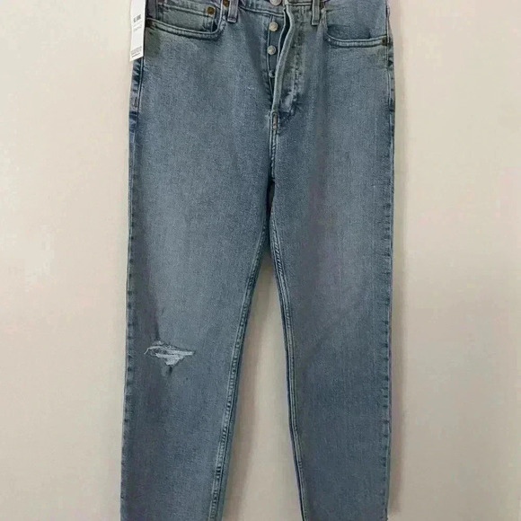 NWOT RE / DONE Comfort Stretch High Rise Stove Pipe Denim in Cloudy Blue Sz 28 - Picture 3 of 7